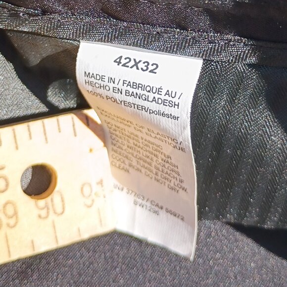 PERRY ELLIS Dress Pants Mens 42 x 32 Black Slacks Folio Flex Waistband Portfolio - Picture 8 of 15